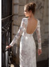 Ivory Beaded Lace Wedding Dress With Detachable Sleeves